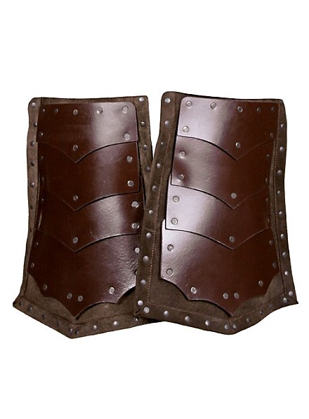 Leather Leg Guards Assassin brown 