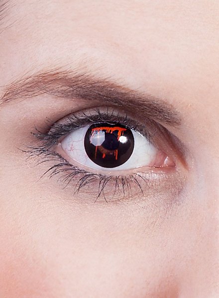 Lente a contatto nera occhio sanguinante con diottrie