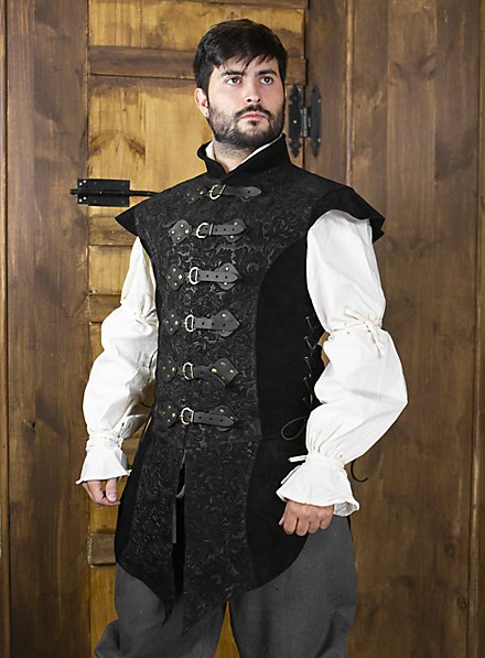 Long deluxe leather jerkin - Yalon - andracor.com