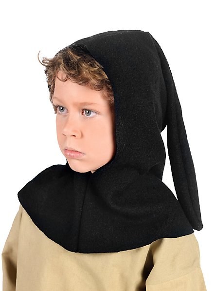 Medieval Chaperon black for Kids