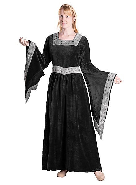 Medieval velvet dress with border - Niobe