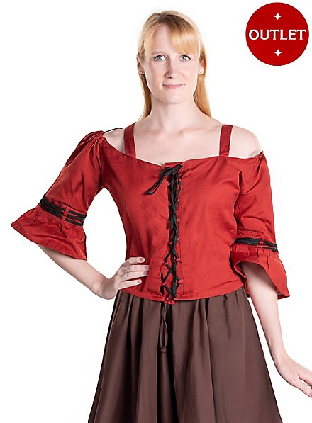 Mittelalterbluse schulterfrei - Prina, kurz