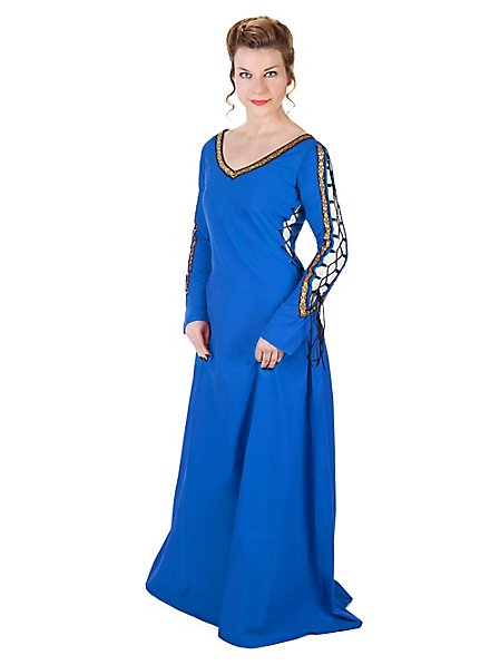 Mittelalterliches Schnürkleid blau