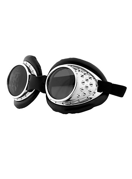 Occhiali da aviatore steampunk argento