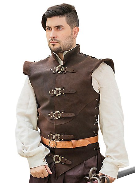 Panciotto di pelle - Diego, marrone