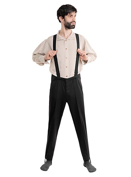 Pantalón De Uniforme Con Tirantes Negro