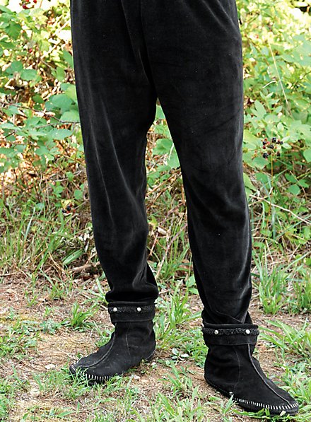 Pantalon de velours médiéval noir