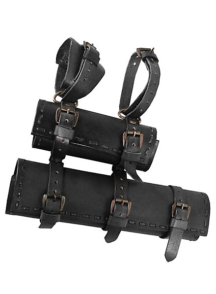 Pendant de ceinture avec deux fourreaux d'épée noir
