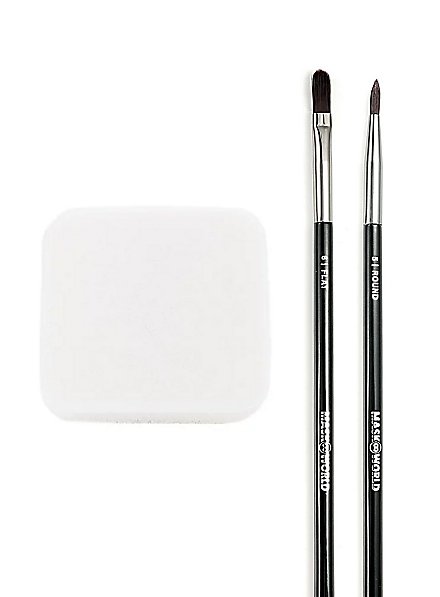 Pinsel-Schwamm-Set mit 2 Pinseln und Schminkschwamm zum Schminken