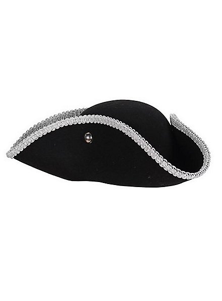 Pirate hat with silver braid