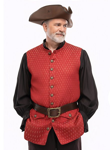 Piratenweste in Samtoptik - James Hook, rot