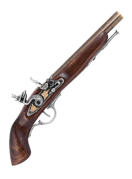 Pistola a pietra focaia italiana, arma decorativa