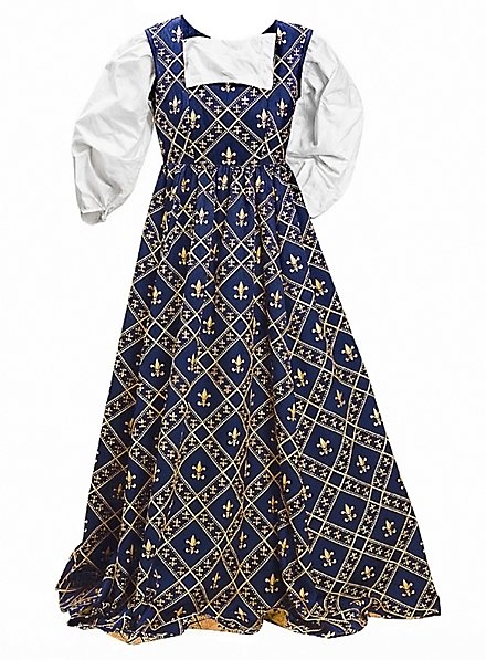 Robe bleue à fleurs de lys