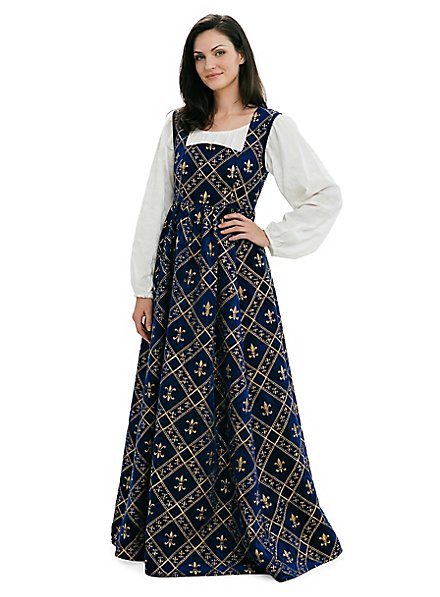 Robe bleue à fleurs de lys