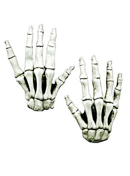 Skeleton Hands long fingers white made of latex