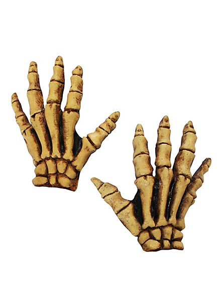 Skeleton Hands short yellow made of latex - andracor.com