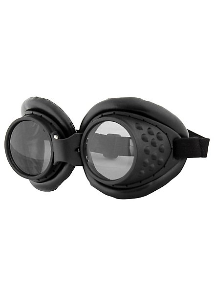 Steampunk Fliegerbrille schwarz 