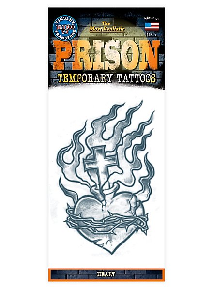 Tatuaje Adhesivo Corazón Ardiente