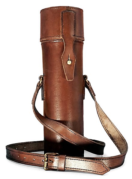 Thermos d'ambiance avec bandoulière marron