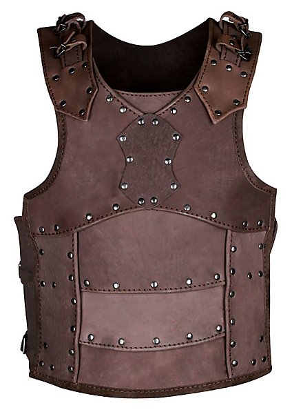 Torse en cuir marron de combattant