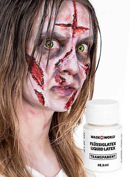 Trucco effetto lattice liquido pelle horror