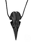 3D-Print Ravenschedel Hanger Met Leren Band (11cm)