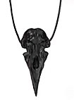 3D-Print Ravenschedel Hanger Met Leren Band (11cm)