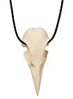 3D-Print Ravenschedel Hanger Met Leren Band (11cm)
