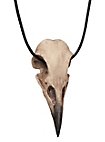 3D-Print Ravenschedel Hanger Met Leren Band (11cm)
