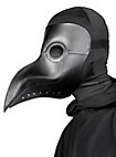 Black plague doctor mask made of faux leather