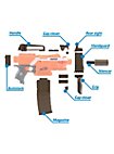 Blasterparts - SMG-Kit 2: Pistola con silenziatore, oliva