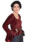 Blouse médiévale en velours avec garniture - Erina