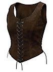 Bustier à lacets en daim noir 