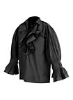 Camisa Con Volantes - Renacimiento, Negro