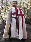 Cape médiévale avec capuche et croix - Templier