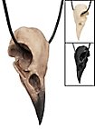 Colgante de Calavera de Cuervo Impresión 3D con Cordón de Cuero (11cm)