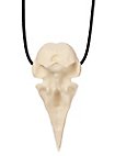 Colgante de Calavera de Cuervo Impresión 3D con Cordón de Cuero (11cm)