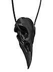 Colgante de Calavera de Cuervo Impresión 3D con Cordón de Cuero (11cm)