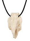 Colgante de Calavera de Rata Impresión 3D con cordón de cuero (7cm)