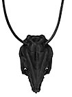 Colgante de Calavera de Rata Impresión 3D con cordón de cuero (7cm)