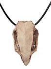 Colgante de Calavera de Rata Impresión 3D con cordón de cuero (7cm)