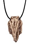 Colgante de Calavera de Rata Impresión 3D con cordón de cuero (7cm)
