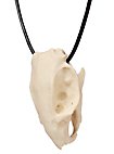 Colgante de Calavera de Rata Impresión 3D con cordón de cuero (7cm)