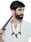 Collana con 3 artigli di lupo (stampa 3D dipinta)