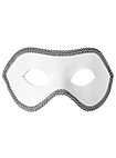 Colombina con Passamaneria bianco-argento Venezianische Ledermaske