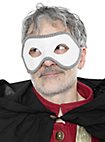 Colombina con Passamaneria bianco-argento Venezianische Ledermaske