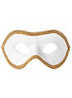 Colombina con Passamaneria bianco-oro Venezianische Ledermaske