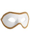 Colombina con Passamaneria bianco-oro Venezianische Ledermaske