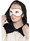 Colombina con Passamaneria bianco-oro Venezianische Ledermaske