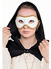 Colombina con Passamaneria bianco-oro Venezianische Ledermaske
